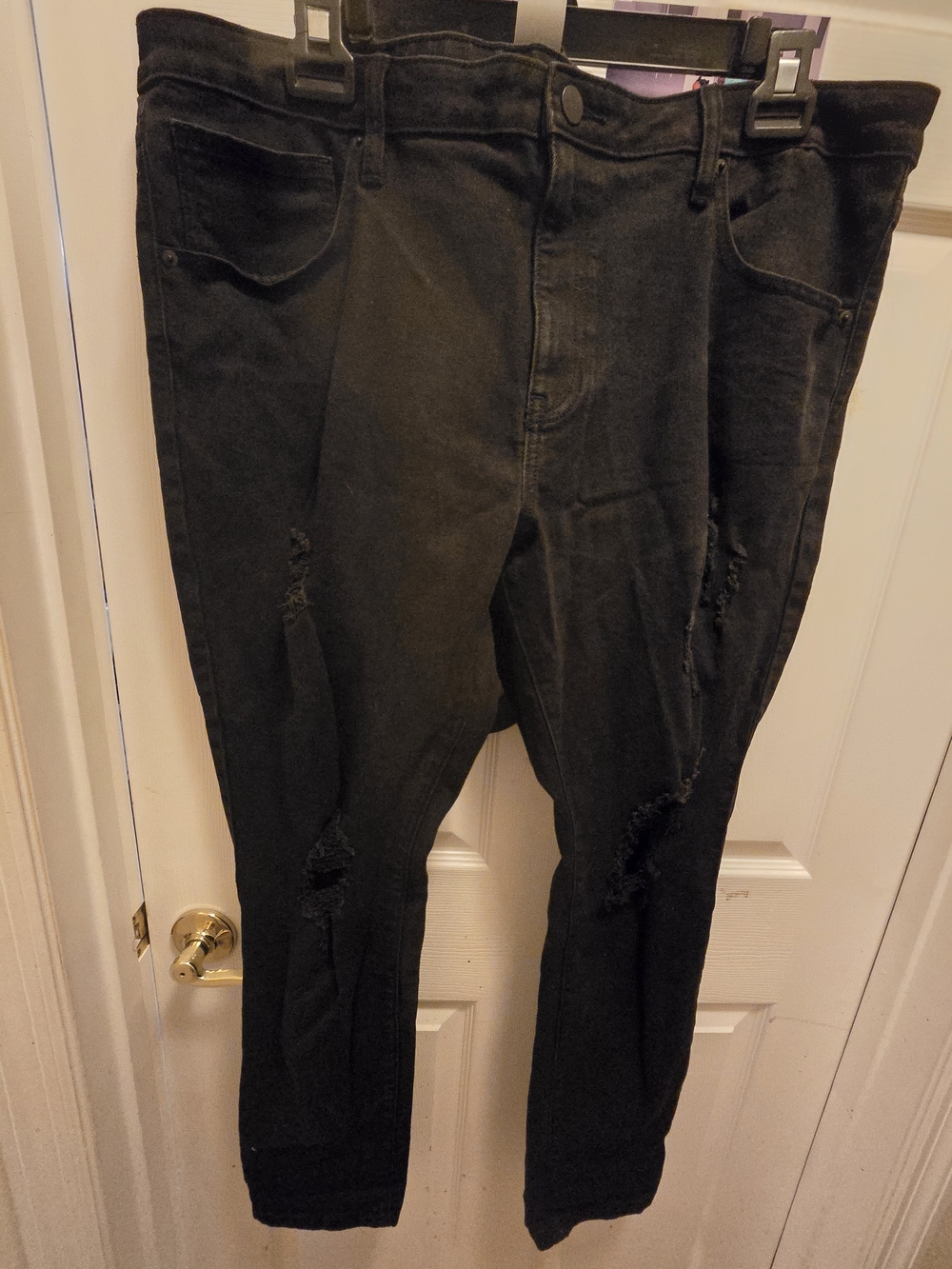 Fashion Nova Men's Black Skinny Distressed Jeans